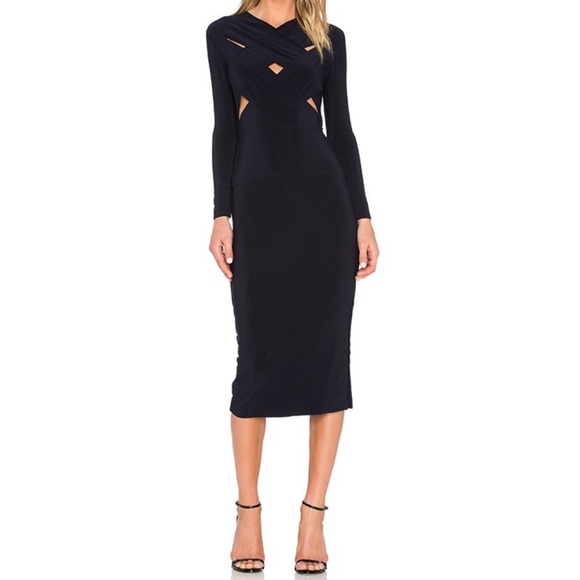 Norma Kamali Dresses & Skirts - Norma Kamali front criss cross cutouts dress
